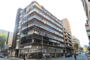 An abandoned office building in Johannesburg central business district.